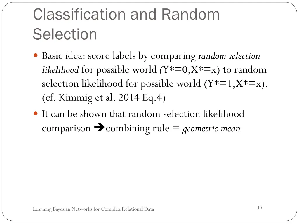 classification and random selection