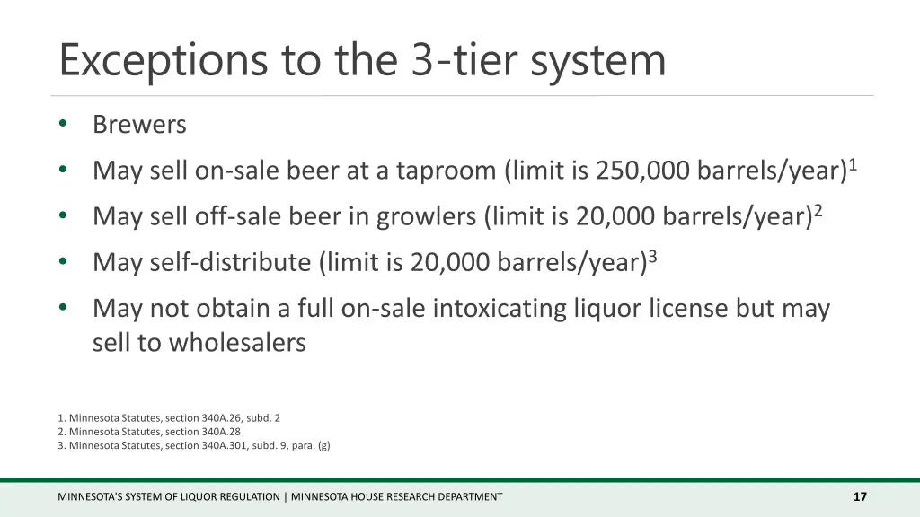 exceptions to the 3 tier system 3