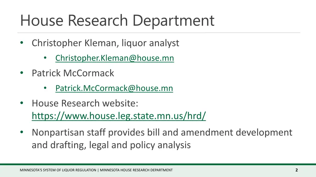 house research department