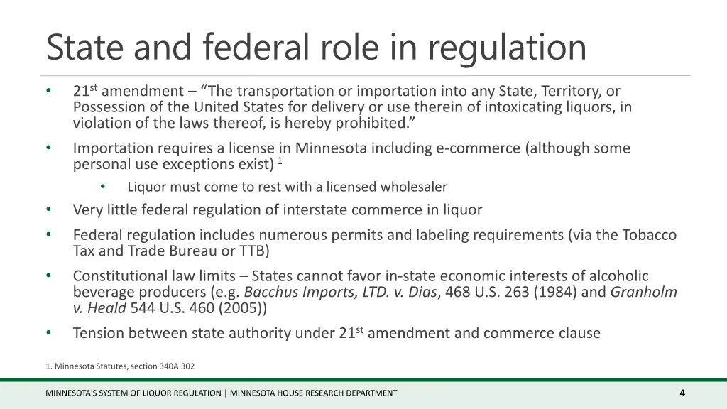 state and federal role in regulation