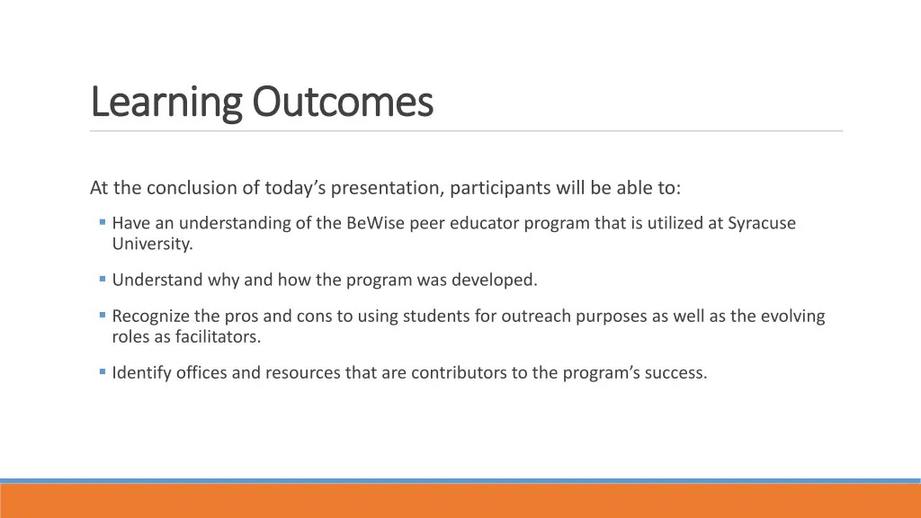 learning outcomes learning outcomes