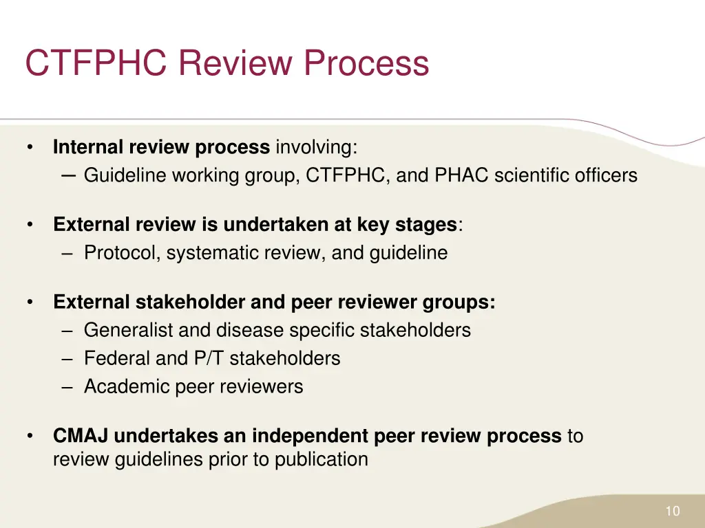 ctfphc review process