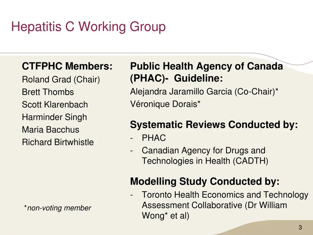 hepatitis c working group