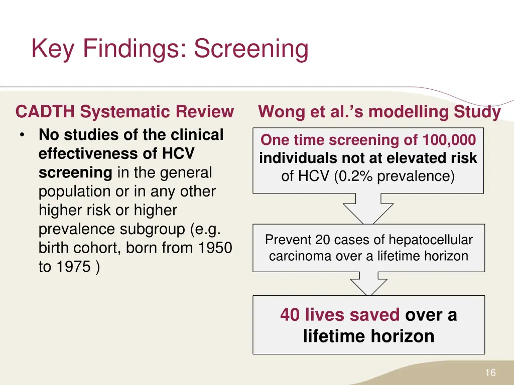 key findings screening