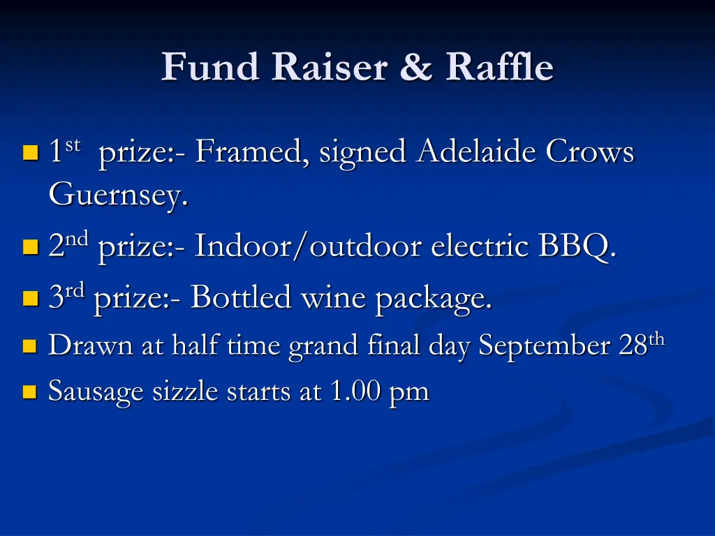 fund raiser raffle