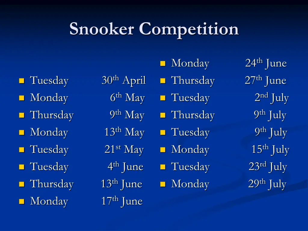 snooker competition