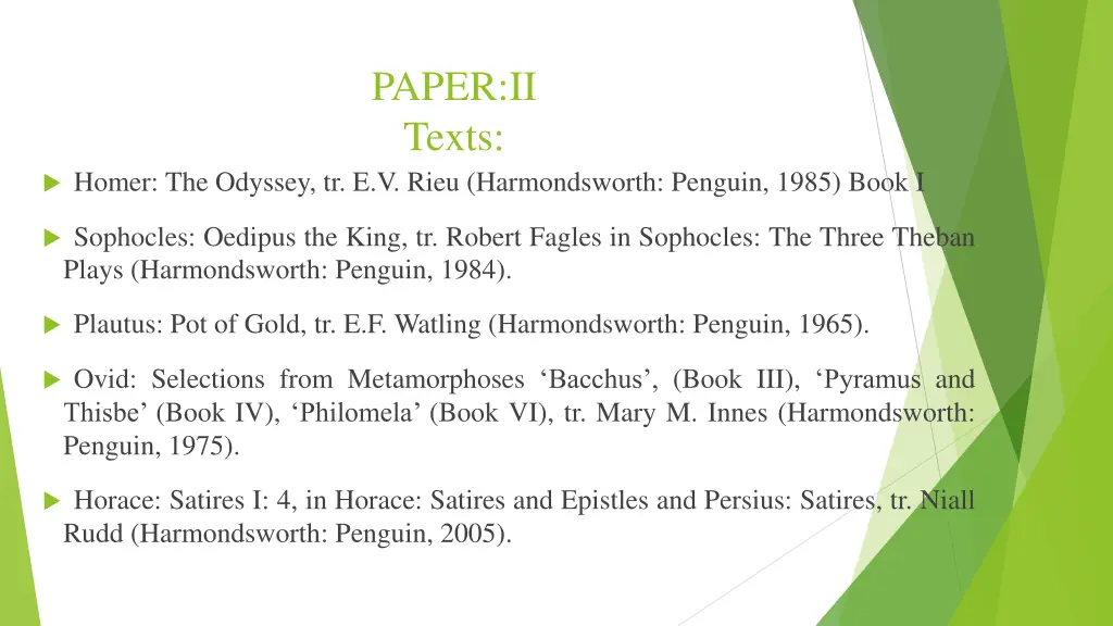 paper ii texts