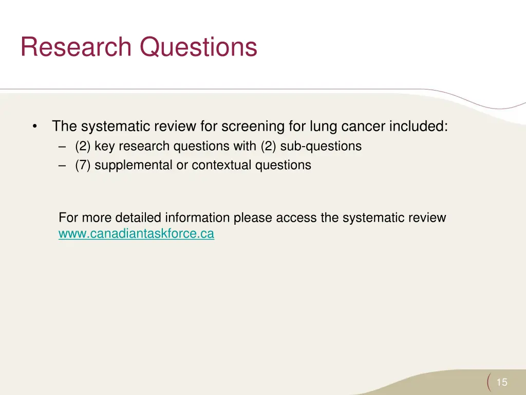 research questions