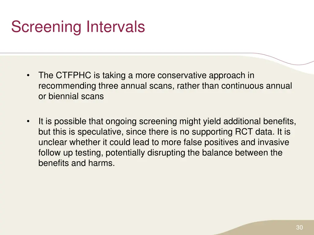 screening intervals