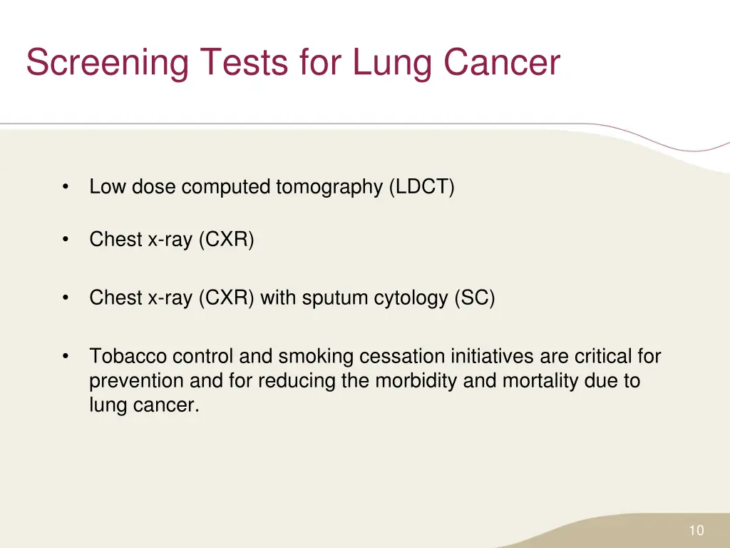 screening tests for lung cancer