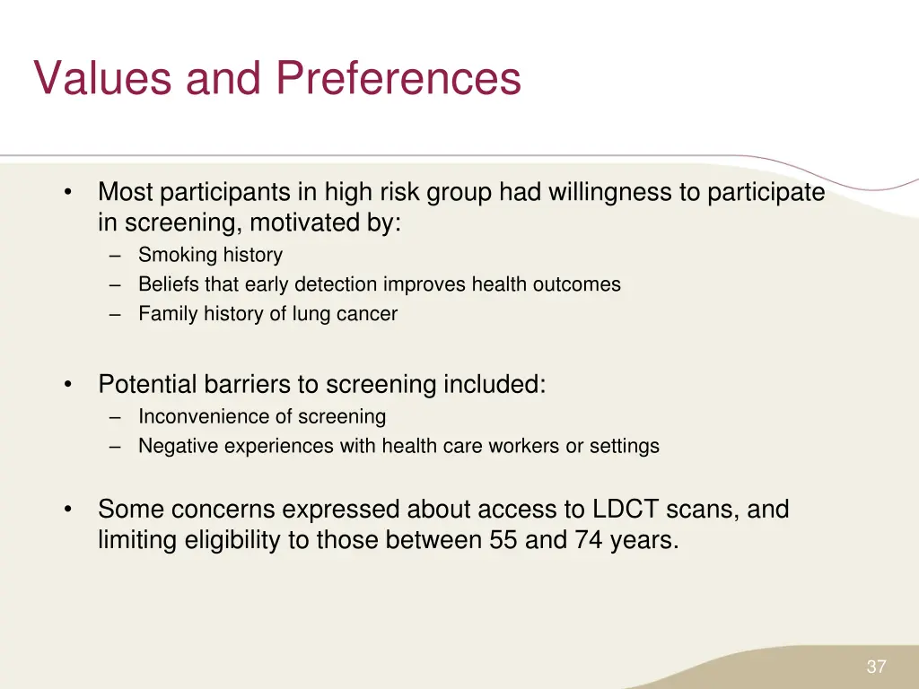 values and preferences