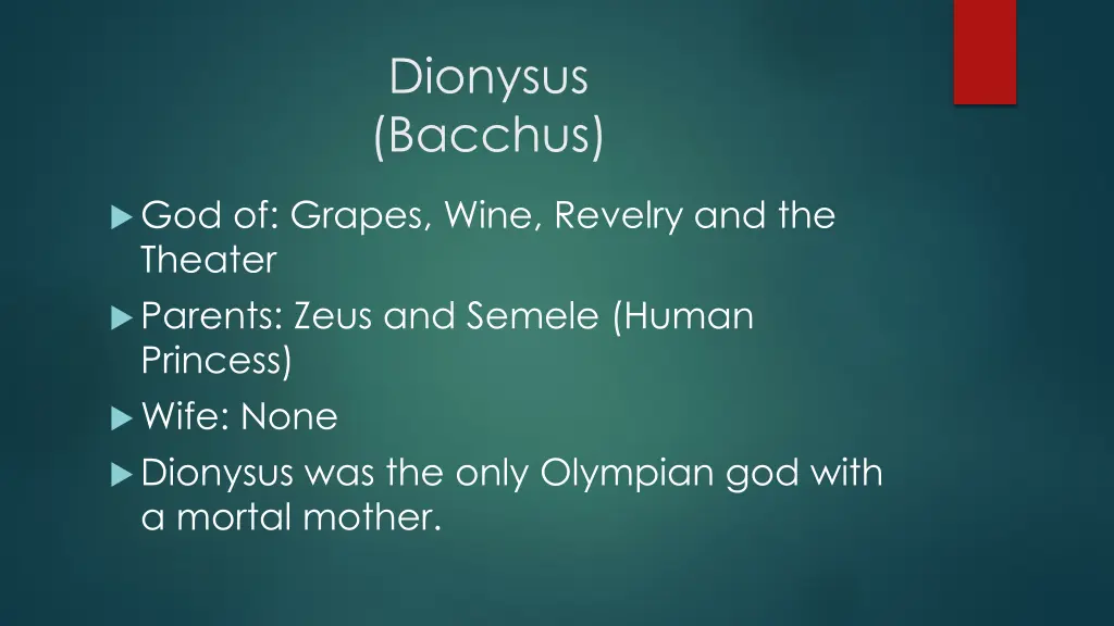 dionysus bacchus