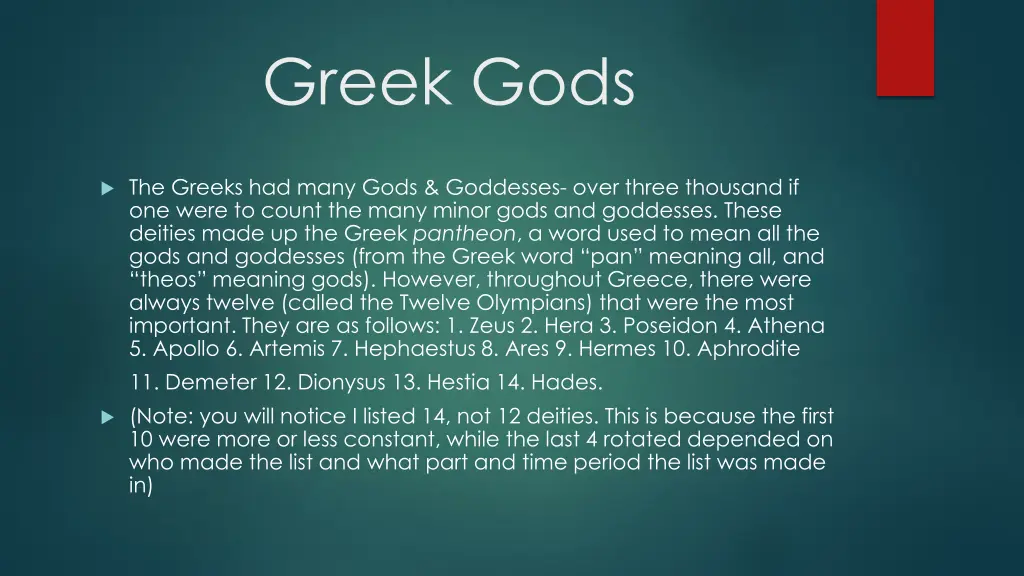 greek gods