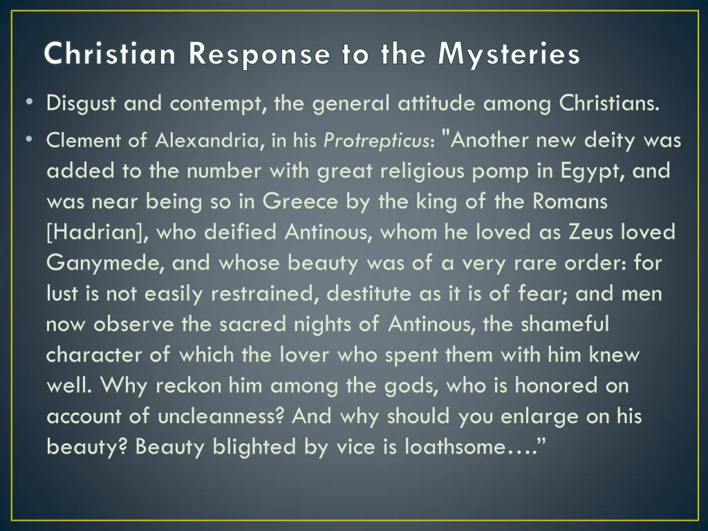 christian response to the mysteries