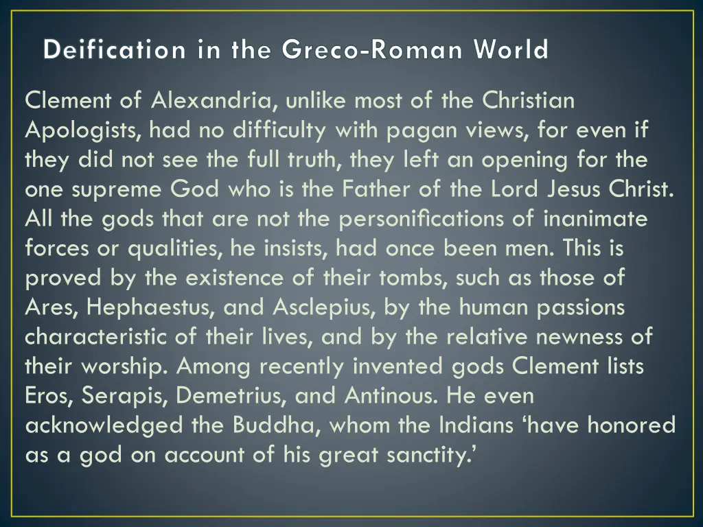 deification in the greco roman world 1