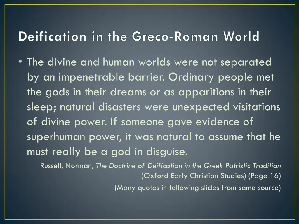 deification in the greco roman world