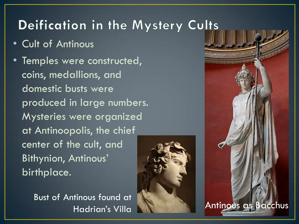 deification in the mystery cults cult of antinous 1