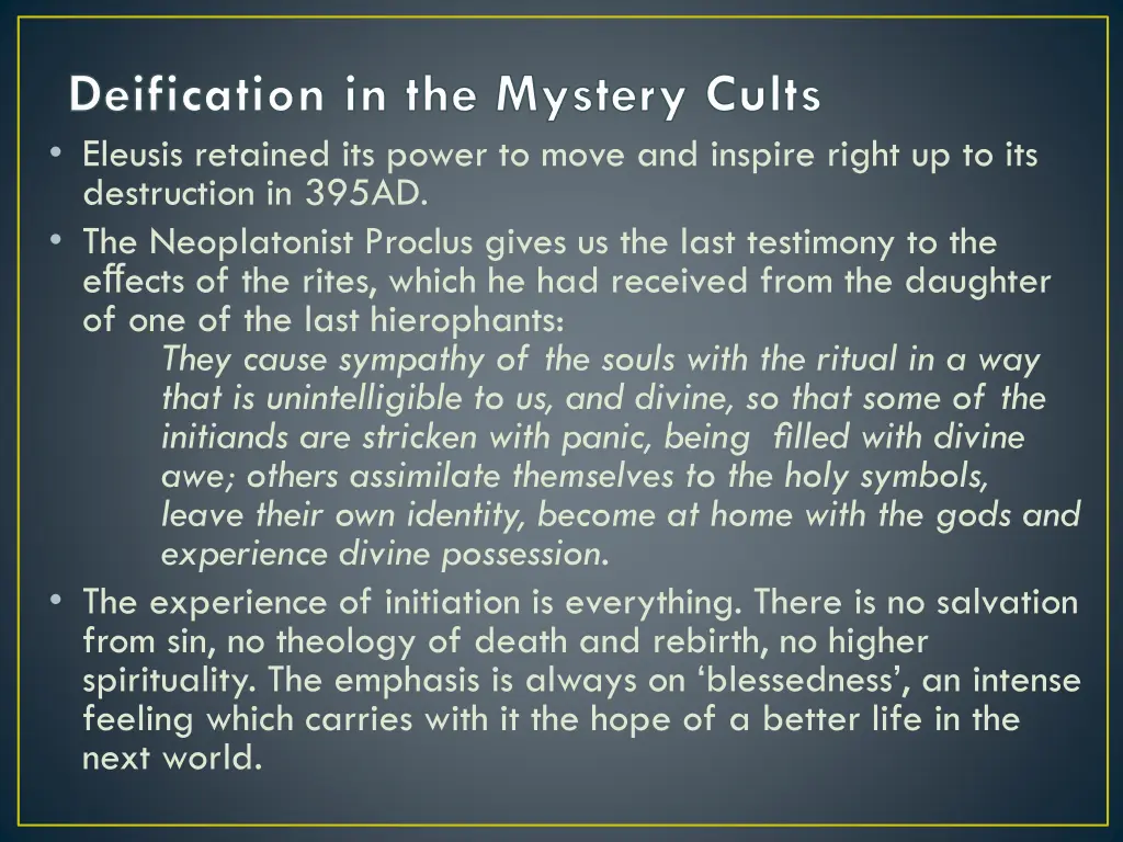 deification in the mystery cults eleusis retained