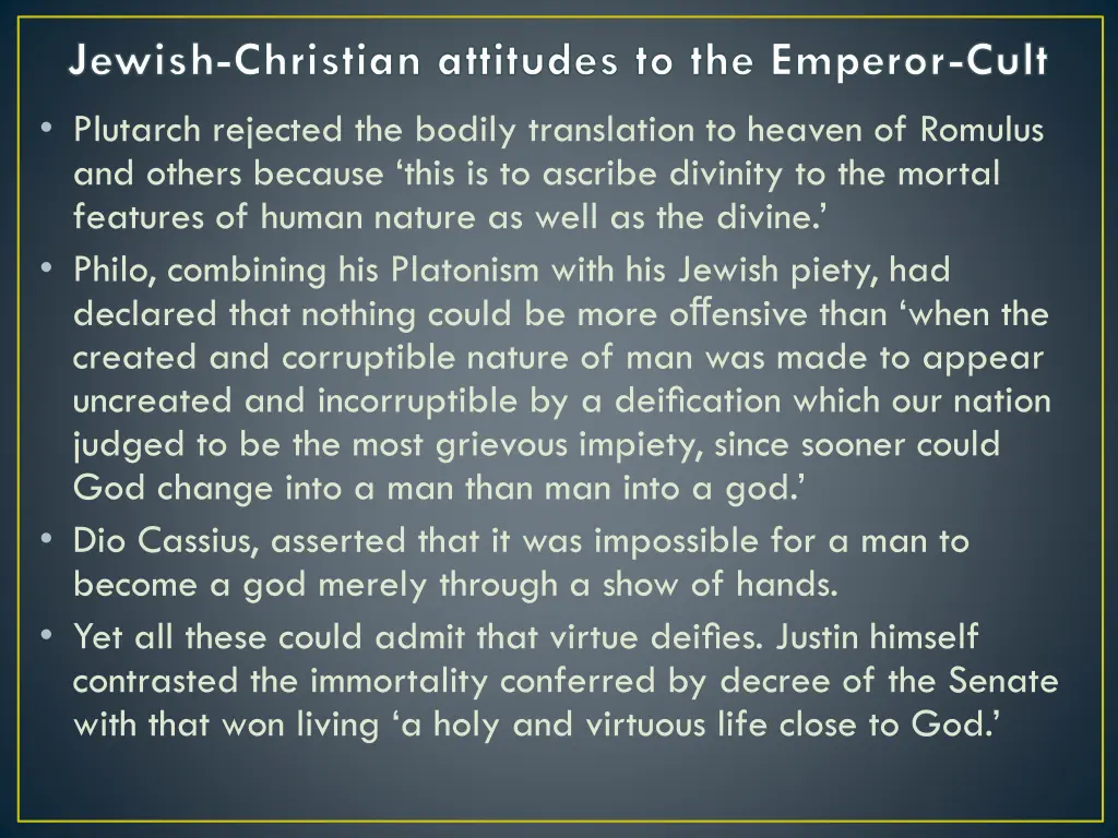 jewish christian attitudes to the emperor cult 2