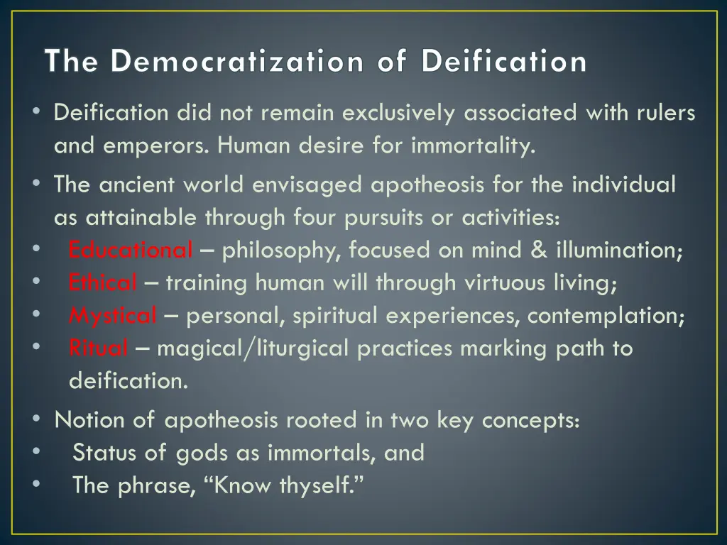 the democratization of deification