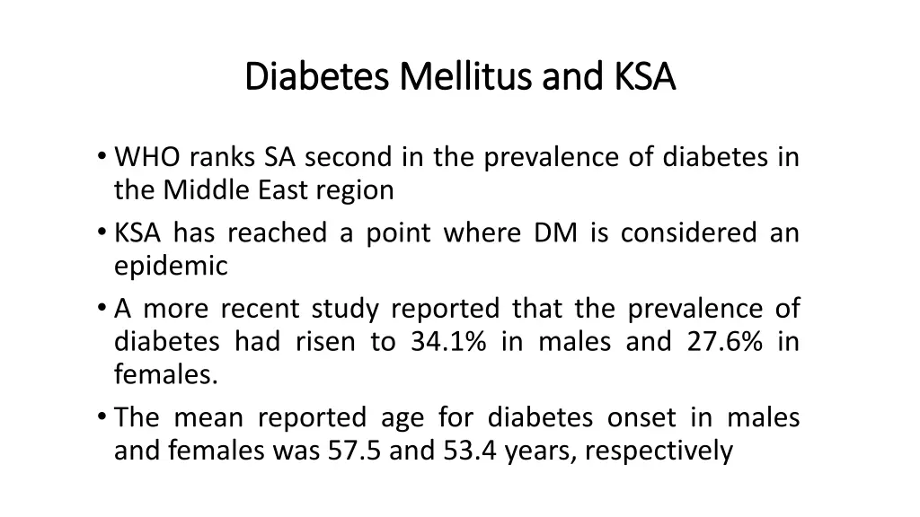 diabetes diabetes mellitus and ksa mellitus