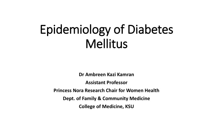 epidemiology of diabetes epidemiology of diabetes