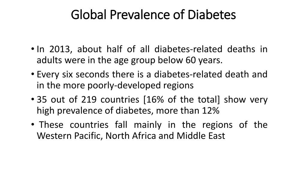 global prevalence of diabetes global prevalence 1