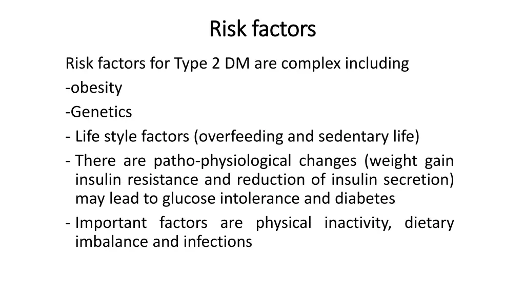 risk risk factors factors