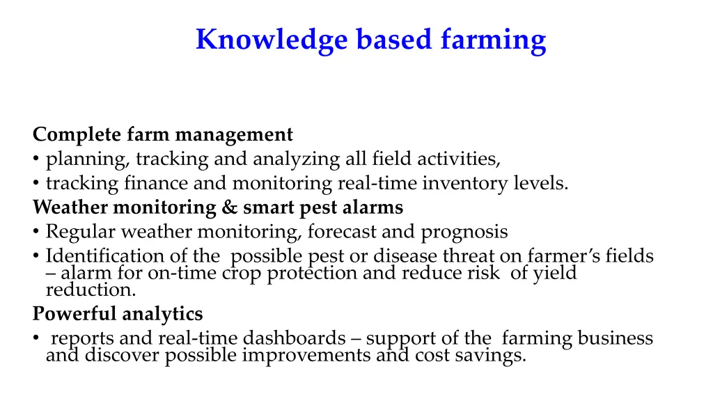 knowledge based farming