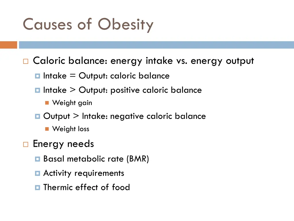 causes of obesity