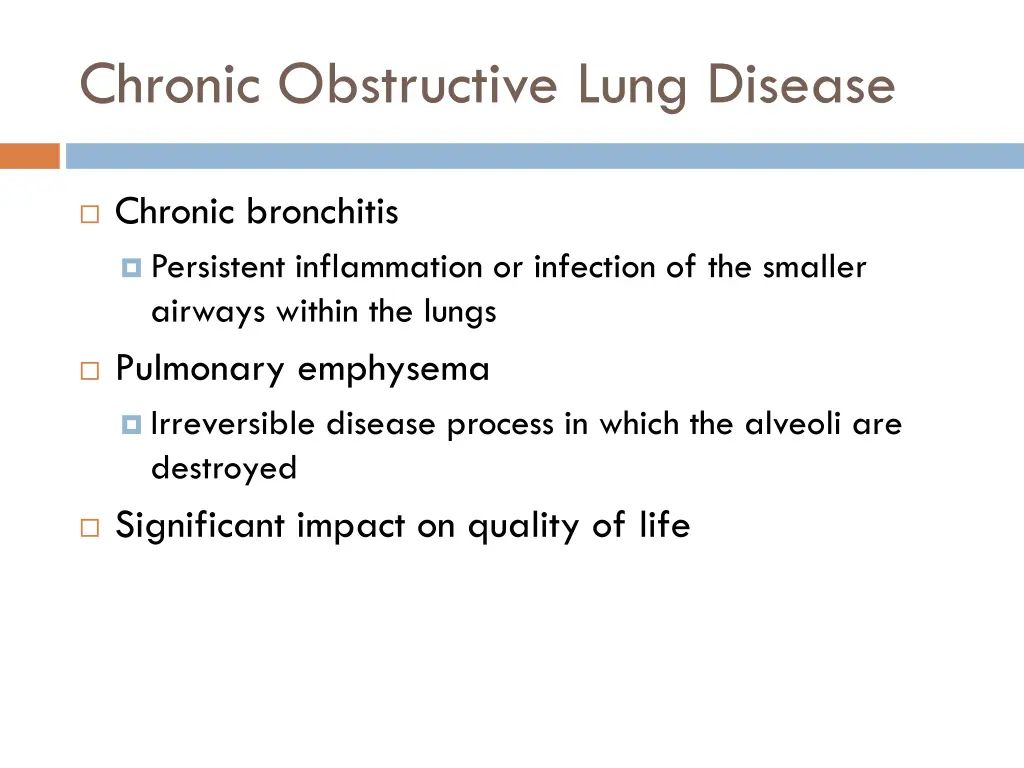 chronic obstructive lung disease