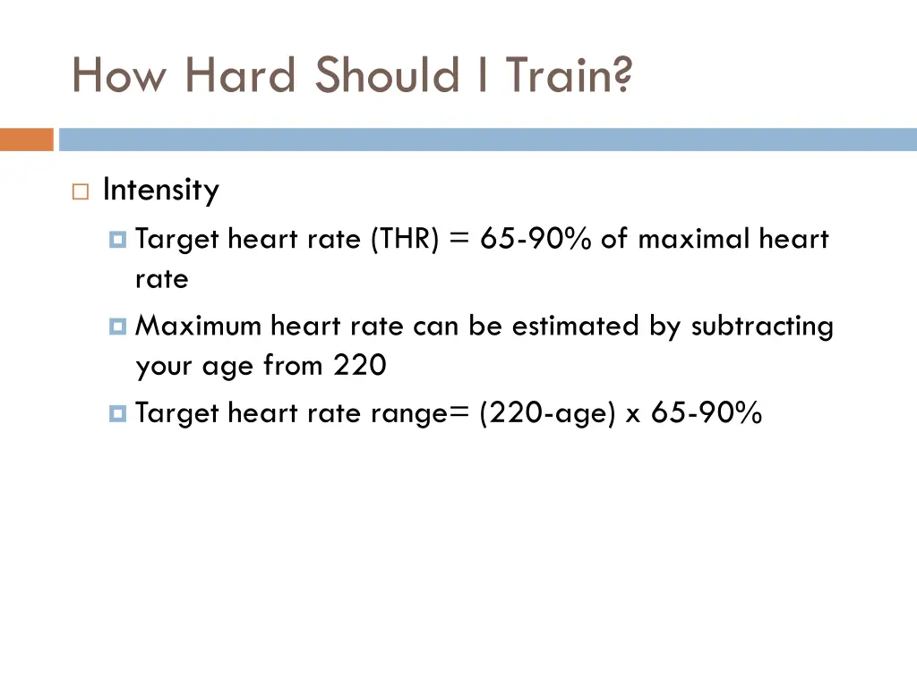 how hard should i train