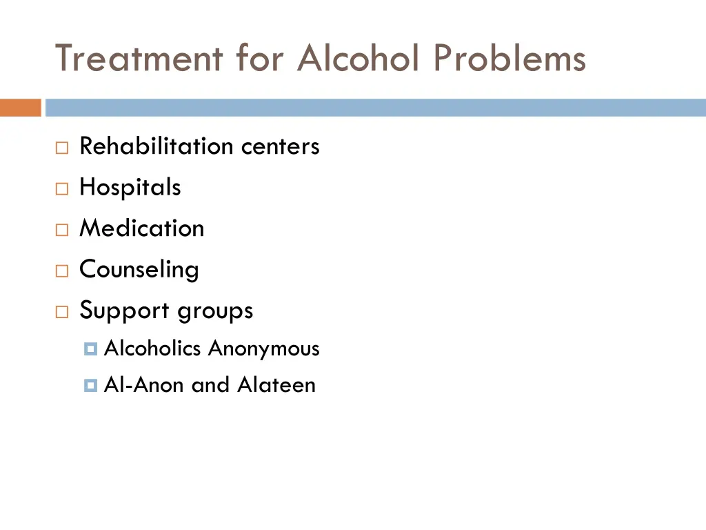 treatment for alcohol problems