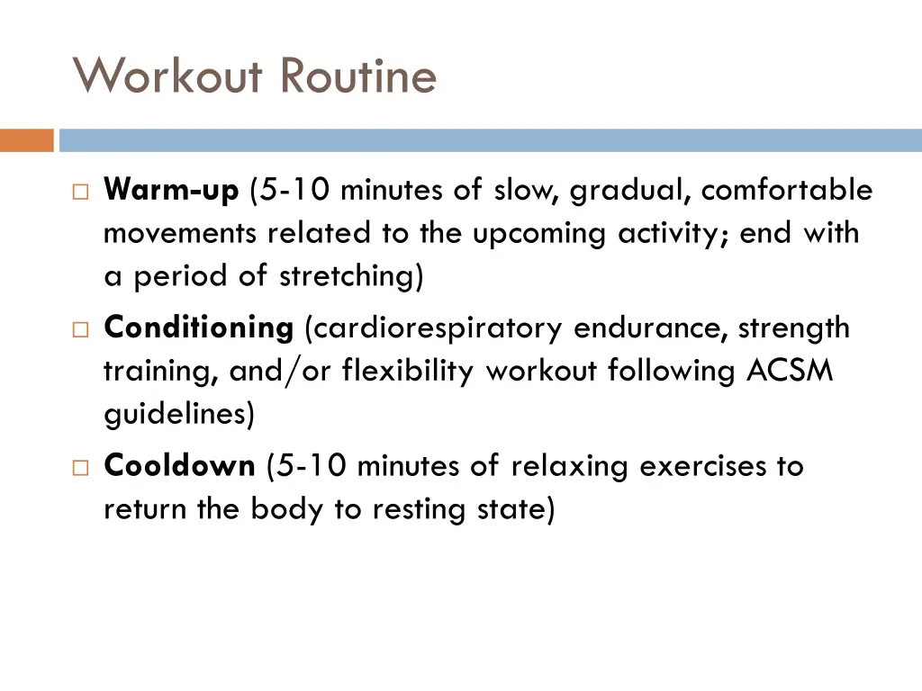 workout routine