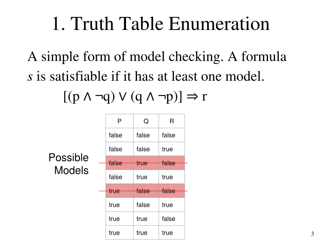 1 truth table enumeration