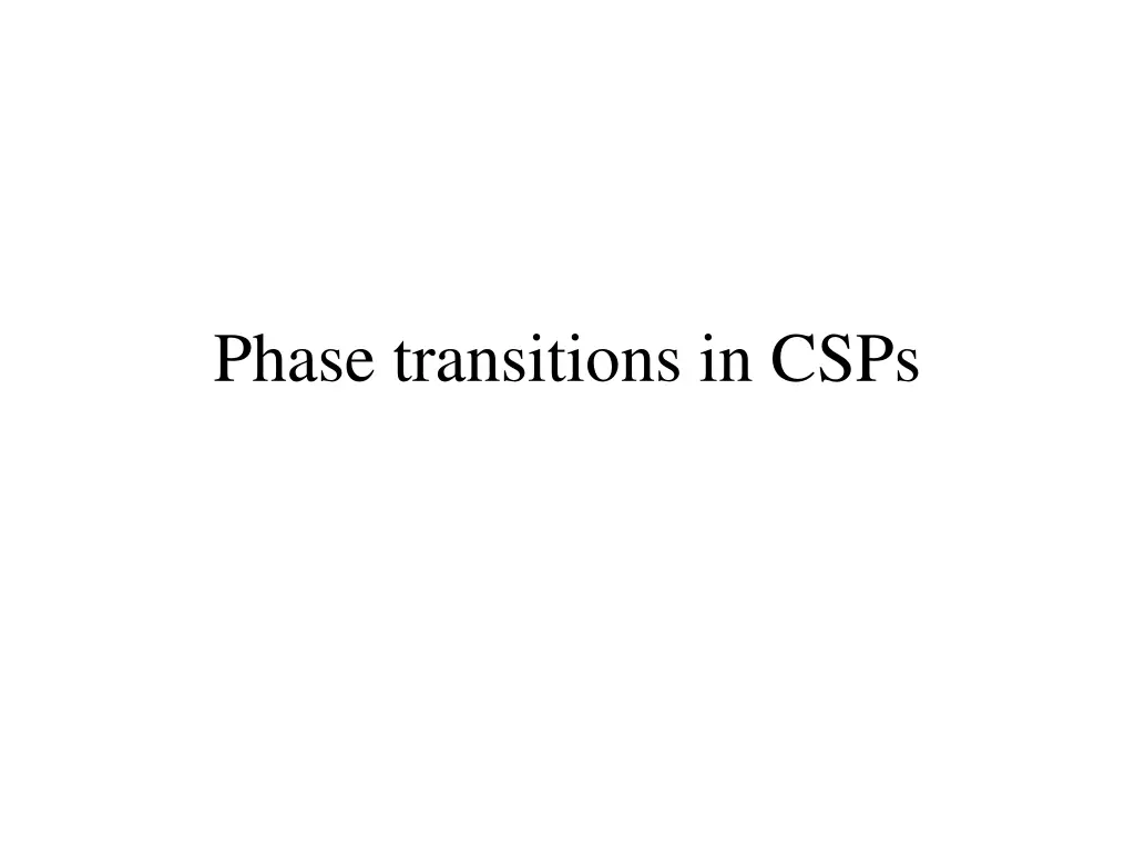 phase transitions in csps