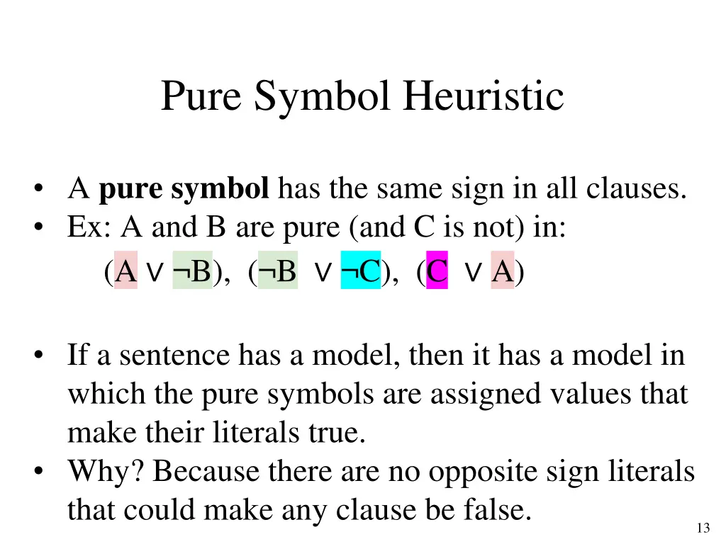 pure symbol heuristic