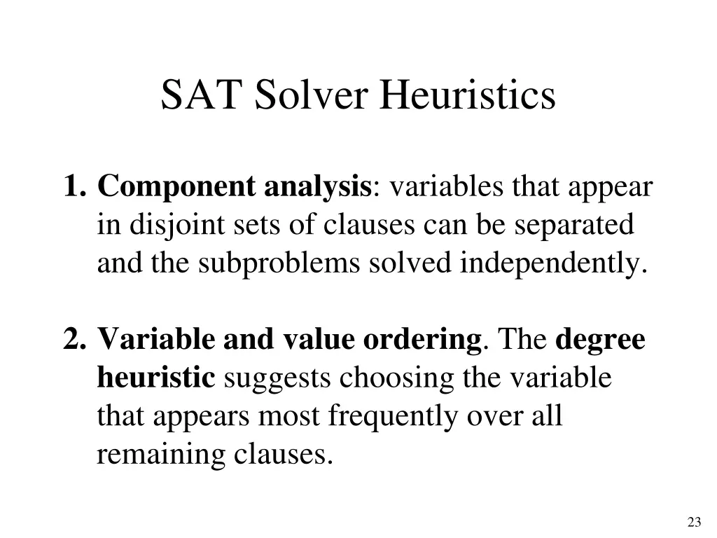 sat solver heuristics