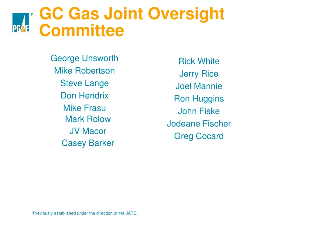 gc gas joint oversight committee