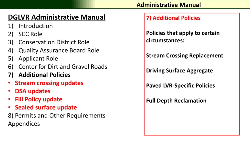 administrative manual 7