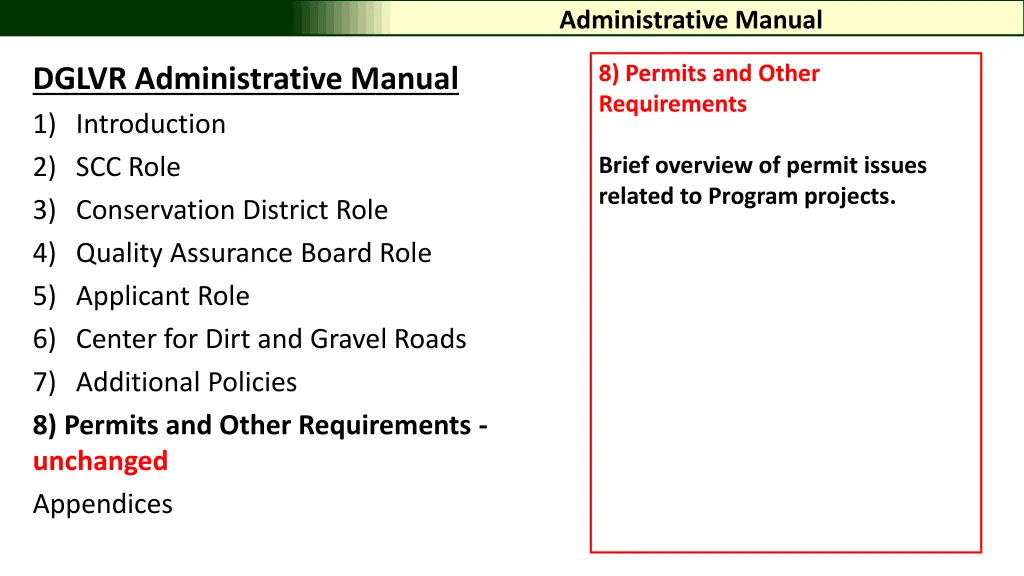 administrative manual 8