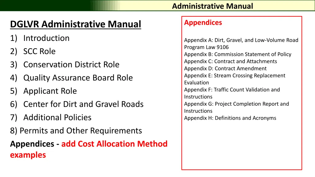 administrative manual 9