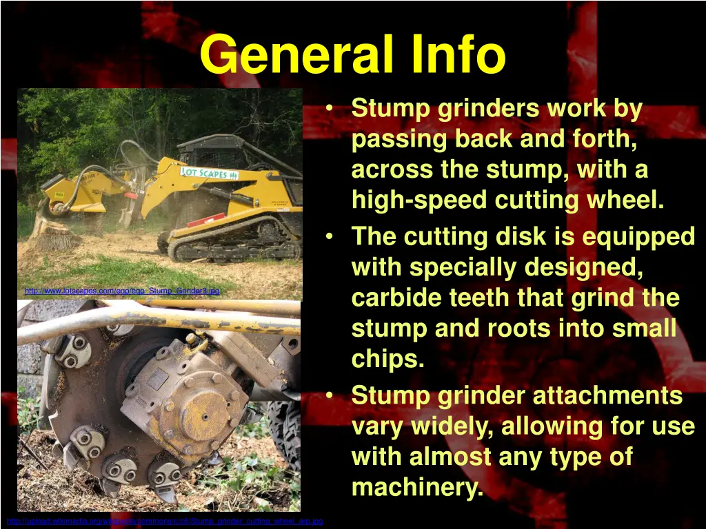 general info stump grinders work by passing back