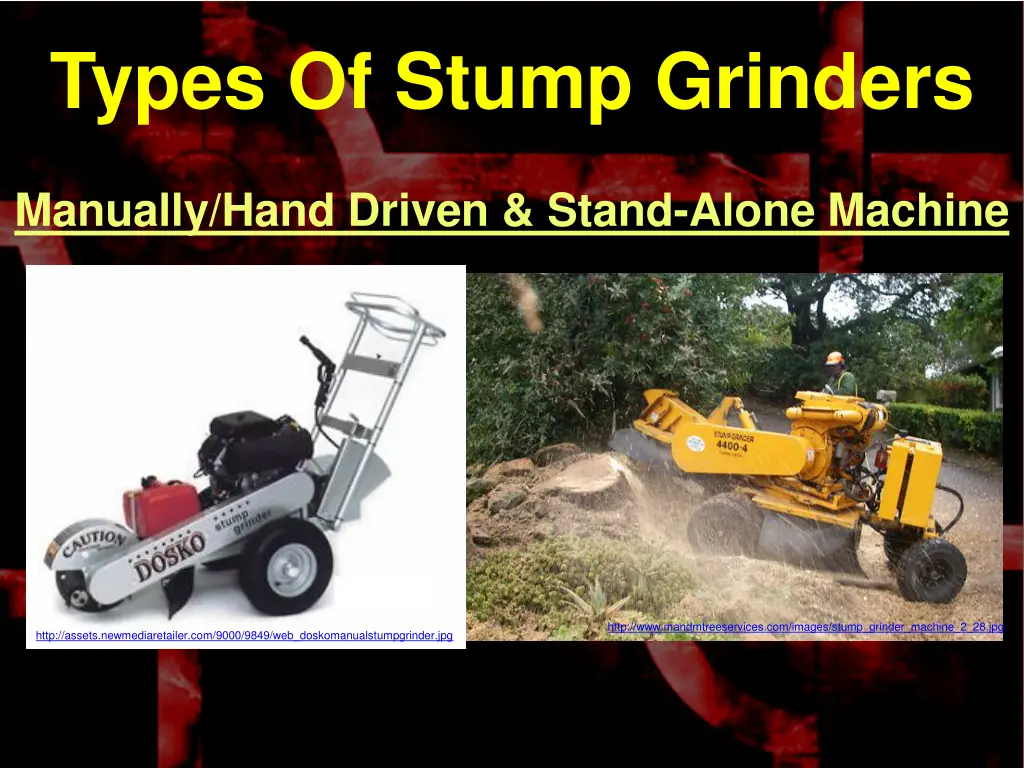 types of stump grinders