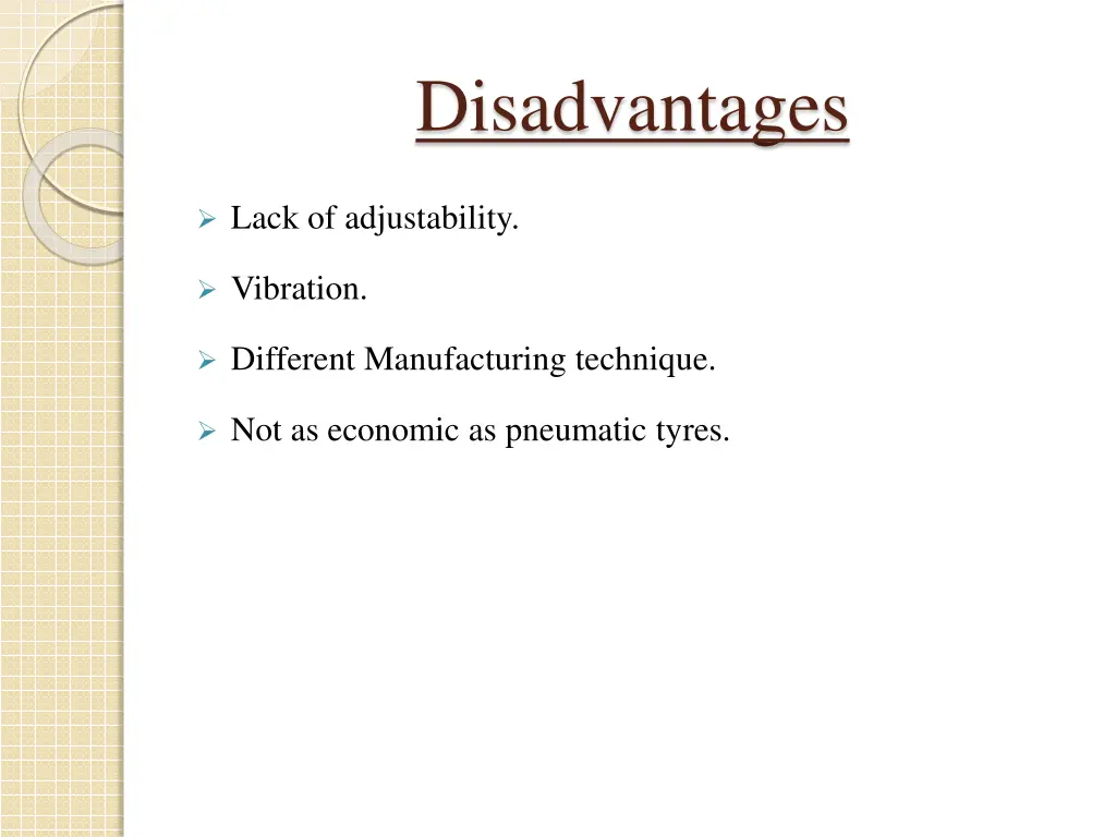 disadvantages