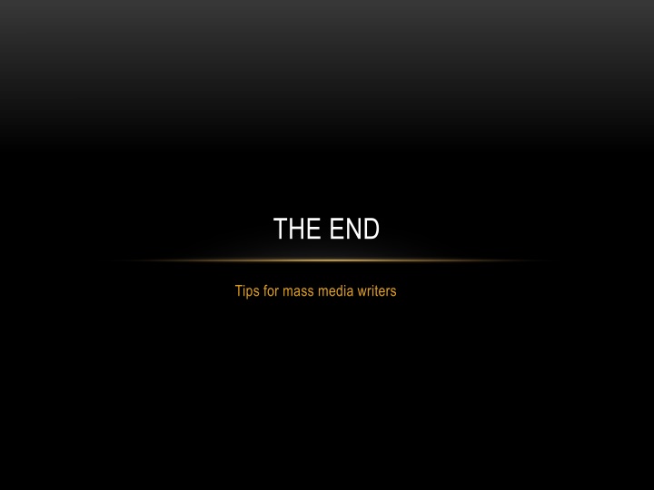 the end