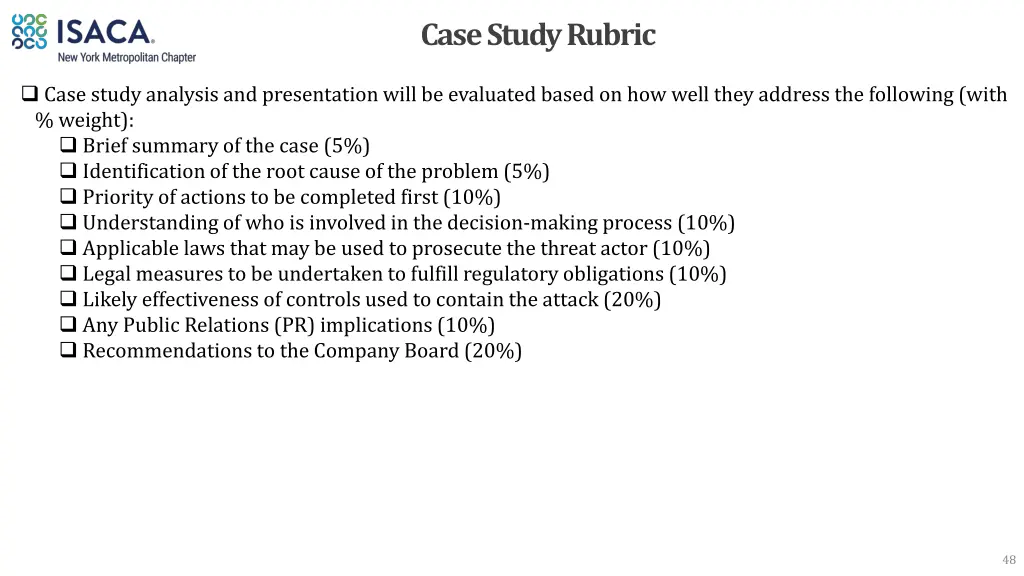 case study rubric