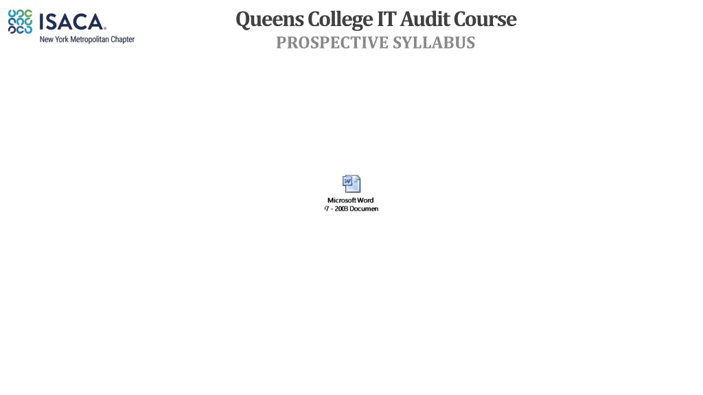 queens college it audit course prospective