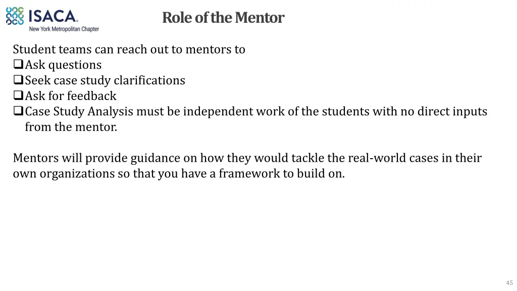 role of the mentor