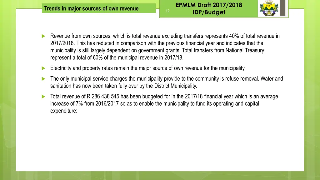 epmlm draft 2017 2018 idp budget 10